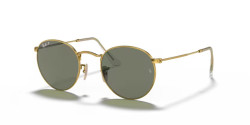 Ray-Ban RB 3447 ROUND METAL - 001/58 GOLD polarized g-15 green