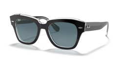 Ray-Ban RB 2186 STATE STREET - 12943M  BLACK ON TRANSPARENT blue gradient