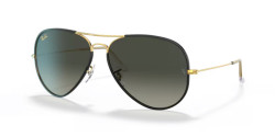 Ray-Ban RB 3025JM AVIATOR FULL COLOR - 919671 BLACK ON  GOLD grey gradient