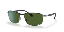 Ray-Ban RB 3671CH - 9144P1 BLACK ON SILVER polarized dark green