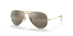 Ray-Ban RB 3025 AVIATOR  LARGE METAL - 9196G5 GOLD polarized silver/brown