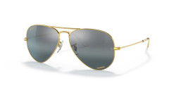 Ray-Ban RB 3025 AVIATOR  LARGE METAL - 9196G6 GOLD polarized silver/blue