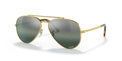 Ray-Ban RB 3625 NEW AVIATOR - 9196G6 GOLD polarized silver/blue