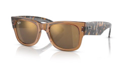 Ray-Ban RB 0840S MEGA WAYFARER - 663693 TRANSPARENT BROWN gold