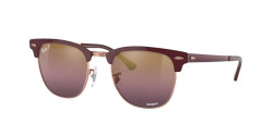 Ray-Ban RB 3716 CLUBMASTER METAL - 9253G9 BORDEAUX ON ROSE GOLD red polar
