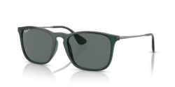 Ray-Ban RB 4187 CHRIS - 666381 TRANSPARENT GREEN polarized dark grey