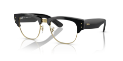 Ray-Ban RB 0316S MEGA CLUBMASTER - 901/GG BLACK ON GOLD clear/blue