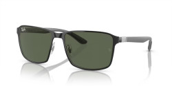 Ray-Ban RB 3721 - 914471 BLACK ON SILVER dark green