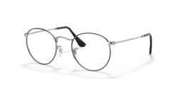 Ray-Ban RB 3447V ROUND METAL - 2861 BLACK ON SILVER