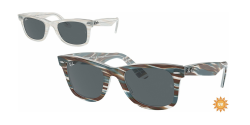 Ray-Ban RB 2140 WAYFARER - 1407R5 PHOTO STRIPED LIGHT BLUE blue