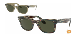 Ray-Ban RB 2140 WAYFARER - 138731 PHOTO STRIPED GREY green