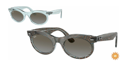 Ray-Ban RB 2242 WAYFARER OVAL - 138596 PHOTO WAVES AZURE blue brown