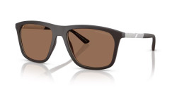 Emporio Armani EA 4237 - 6186EF MATTE DARK BROWN dark brown mirror gold