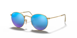 Ray-Ban RB 3447 ROUND METAL - 112/4L GOLD polarized blue