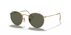 Ray-Ban RB 3447 ROUND METAL - 112/58 GOLD polarized g-15 green