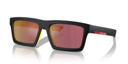 Prada PS 02ZSU - 1BO10A MATTE BLACK dark grey mirror red
