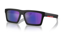 Prada PS 02ZSU - 1BO05U MATTE BLACK dark blue mirror violet