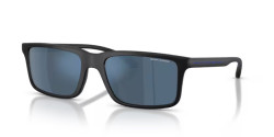 Armani Exchange AX 4157SU - 807855 MATTE BLACK dark blue mirror blue