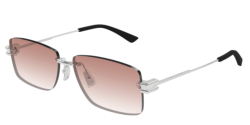 Bottega Veneta BV 1126S - 007 SILVER red gradient