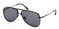Tom Ford FT 1071 LEON - 01A SHINY BLACK grey