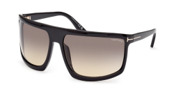 Tom Ford FT 1066 CLINT-02 - 01B SHINY BLACK smoke gradient brown dark grey