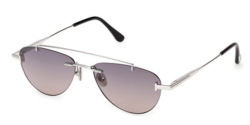 Tom Ford FT 1356 ASTOR-02 - 16B SHINY PALLADIUM SILVER gradient smoke grey