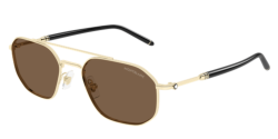 Mont Blanc MB 0481S - 002 GOLD/BLACK brown