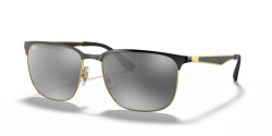 Ray-Ban RB 3569 - 187/88  BLACK ON GOLD grey mirror silver gradient