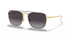 Ray-Ban RB 3588 - 90548G  BLACK ON GOLD grey