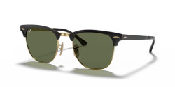 Ray-Ban RB 3716 CLUBMASTER METAL - 187 BLACK ON GOLD g-15 green
